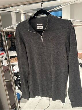J LINDEBERG - 100% Merino Wool Charcoal Half-Zip